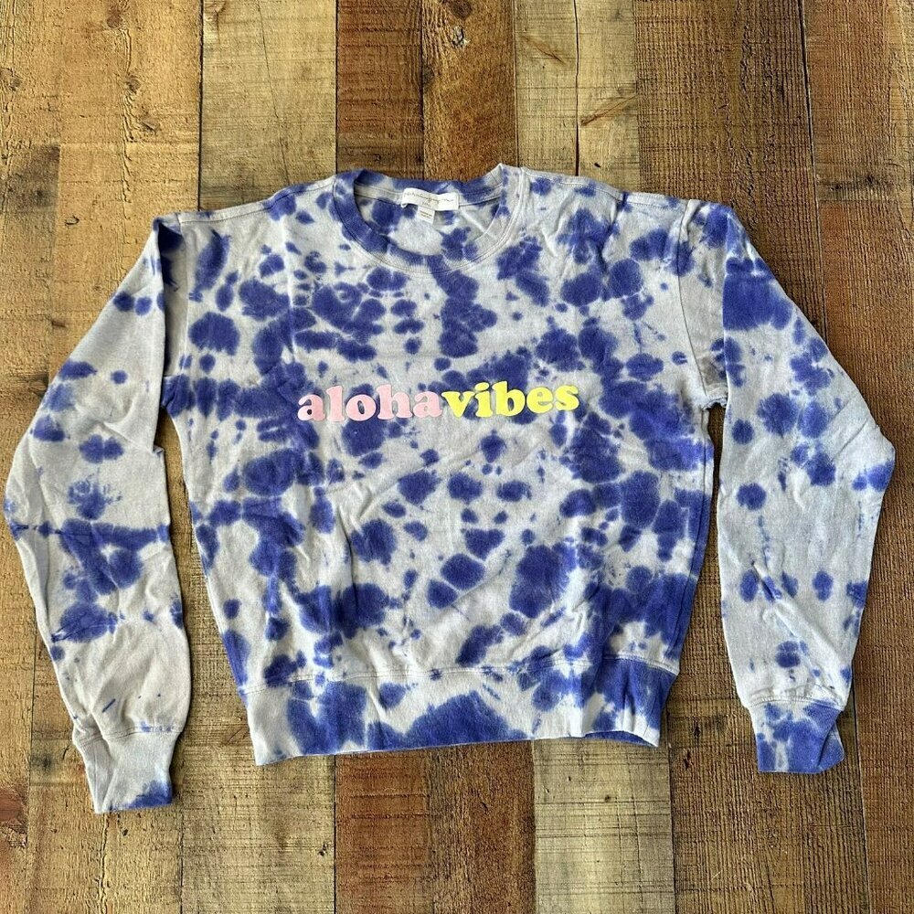 Spiritual Gangster Womens Size Small Aloha Vibes Tie Dye Crew Neck Sweatshirt